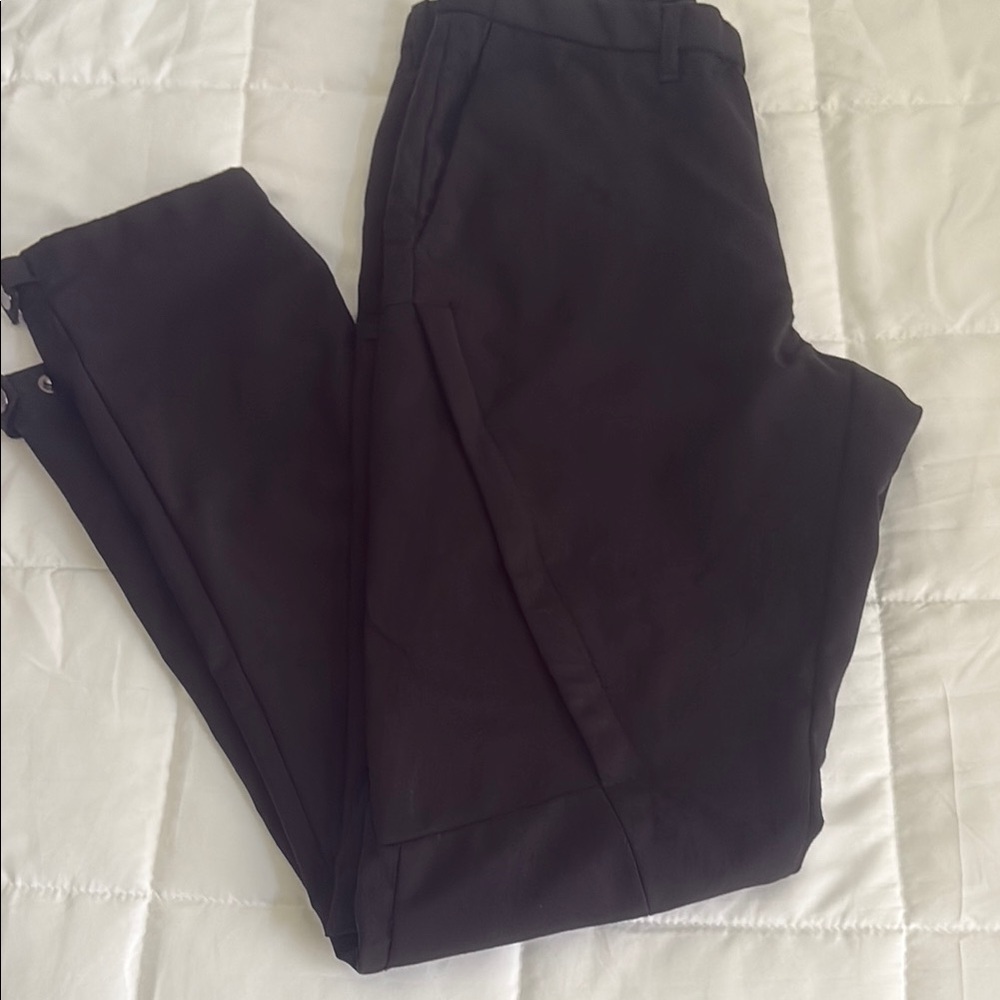 Michael Kors, men black pants, special detailing on legs‎ with snaps on bottom